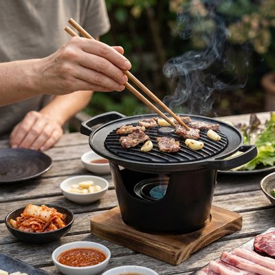 Barbecue-japonais-base-isolante-en-bois 