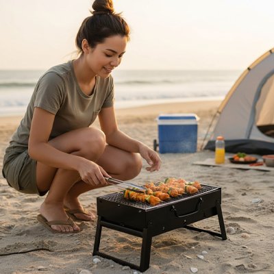 Barbecue-portable-adapter-au-camping 