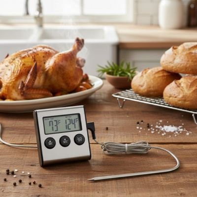 Thermometre-de-cuisson-timer-intégrer 